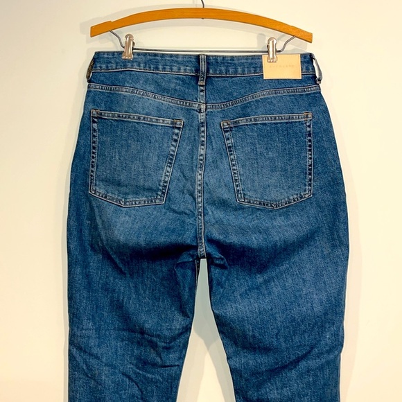 EVERLANE Curvy Cheeky Jeans Women’s 31 High Rise Denim Boho Fabric Cuffed Hem - Picture 6 of 10